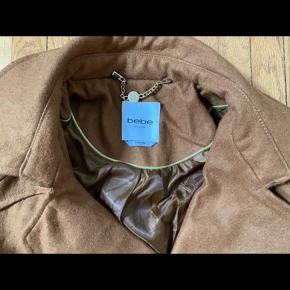 Bebe Brown Wool Trench Coat-Read description. - Picture 3 of 13